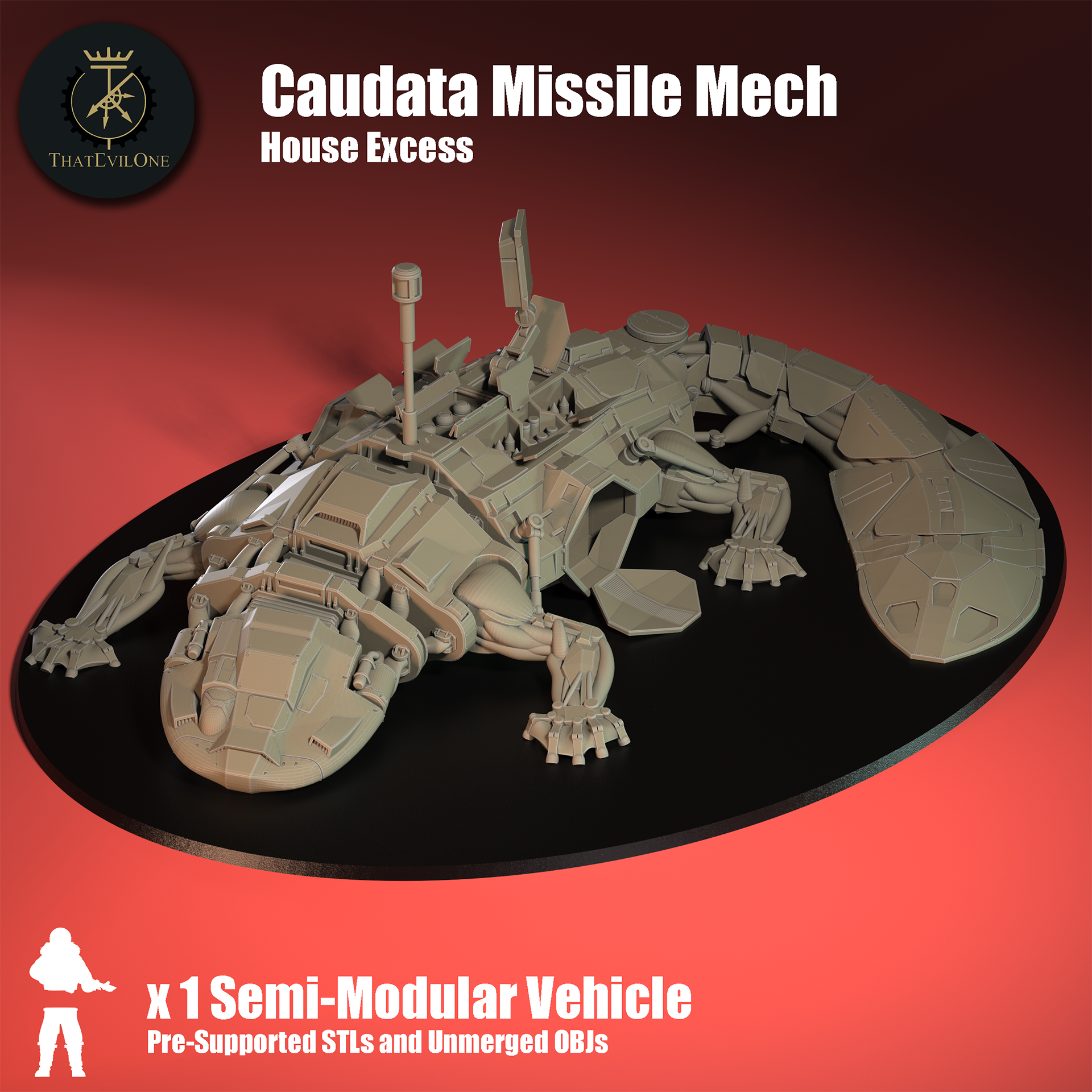 Caudata Missile Mech - Presupported
